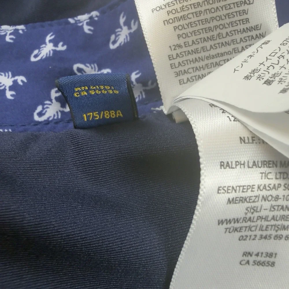 Polo Golf Ralph Lauren Scorpion Print Packable Stretch Golf Shorts Blue 34